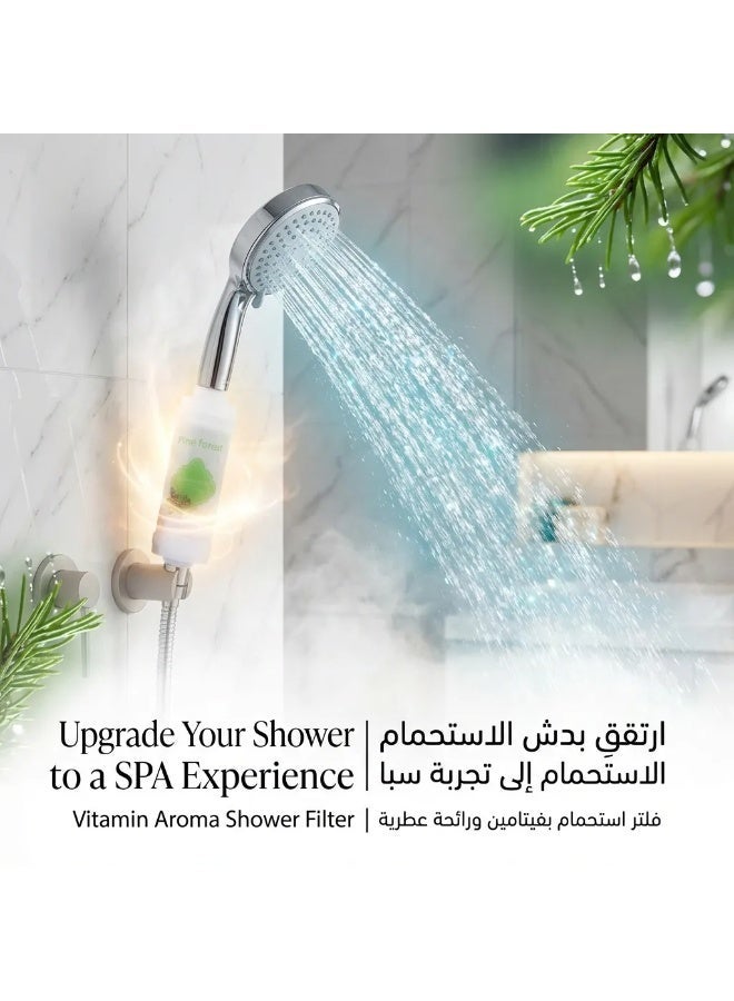 general Newly upgraded vitamin fragrance bead shower filter, with more fragrance options, highly efficient water filtration and purification (suitable for hard water), effectively removes chlorine and rust, helps improve hair loss and dry skin, enjoy spa-level aromatherapy, soothe the mind and body, safe and non-toxic, (pine and lavender) 100g - Image 2